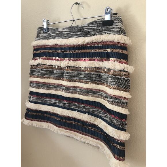 Anthropologie Moulinette Soeurs Erine Women’s Sz 4 Fringe Sequin Lined Skirt - Picture 3 of 9